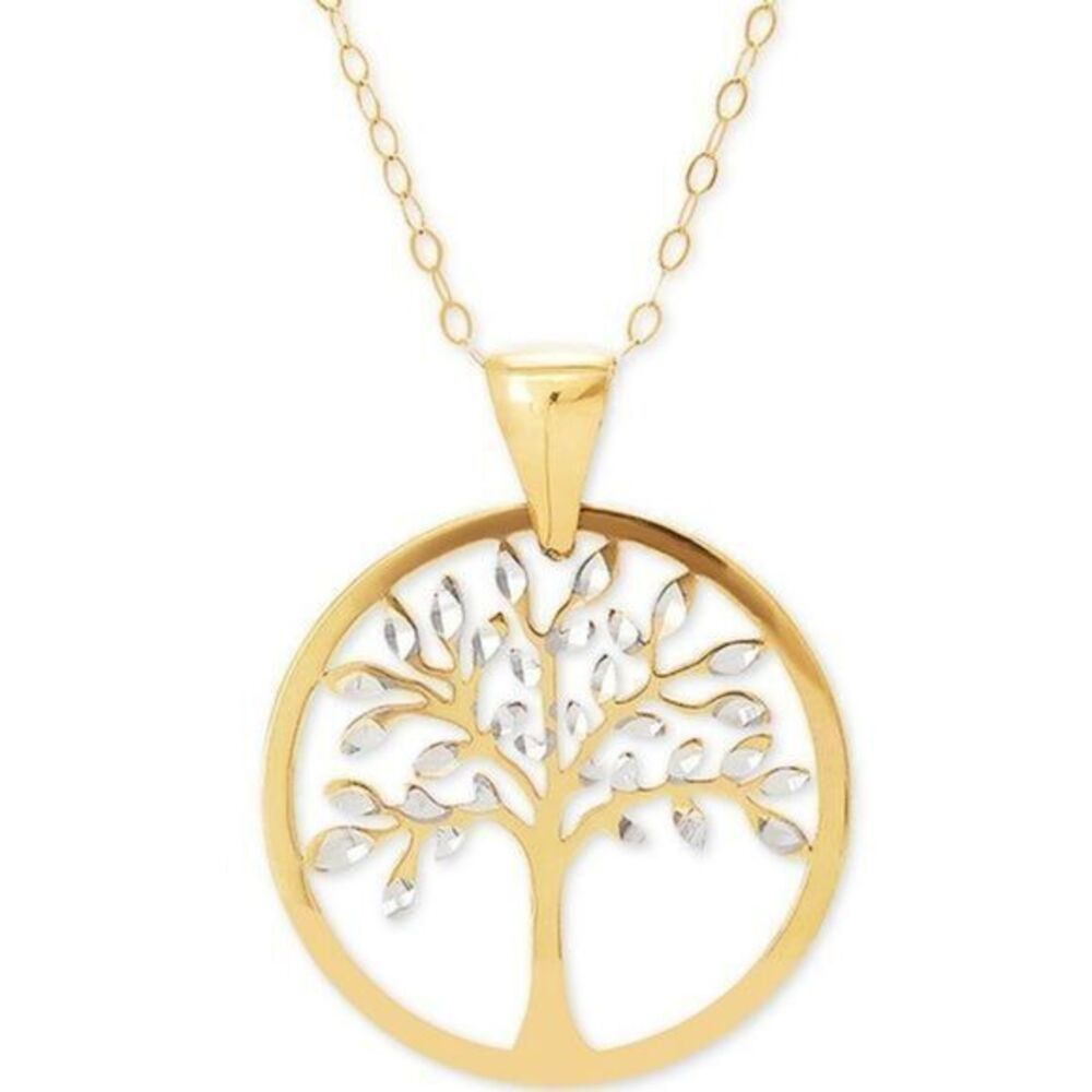 14 ktย Gold Tree of lifeโ 18" Pendant Necklโฆ